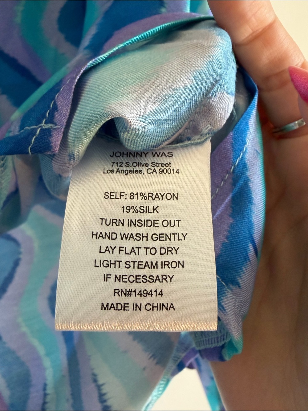 Johnny Was Mulla Wave Open Front Shirtigan Cover Up Blue Size Small NWT - Picture 5 of 7